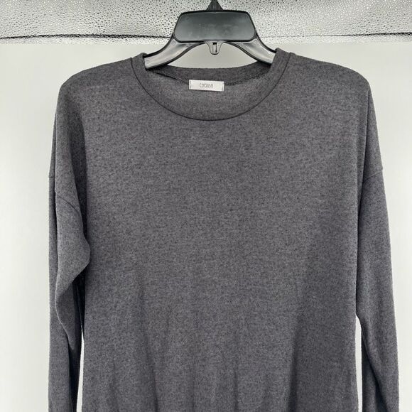 Cherish Women’s Charcoal Dolman Long Sleeve Oversized Pocket Tunic Top Small - Picture 2 of 9